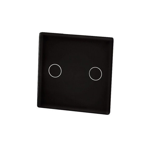 Mały szklany panel dotykowy pojedynczy czarny - 2-sekcyjny - TM531B - TOUCHME