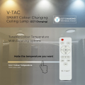 Plafon LED 48W 2400lm CCT ściemnialny z efektem dekoracyjnym i pilotem - VT-8448