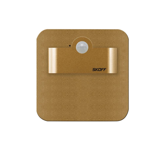 Oprawa schodowa LED z czujnikiem ruchu - SHORT SALSA - Matowy mosiądz - 10V / 230V - IP20 - Skoff