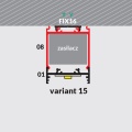Profil aluminiowy LED VARIO30 - wariant 15 - surowy z kloszem - przekrój montażu