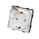 Moduł gniazda elektrycznego schuko z klapką 16A biały - TM6242W - TOUCHME