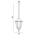 Lampa ogrodowa wisząca 1x E27 - RETRO MIDI K 1018/1/M  - rysunek techniczny