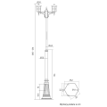 Lampa ogrodowa - parkowa stojąca regulowana 2x E27 - CORDOBA II OGMWN 2 TD