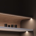 Profil aluminiowy LED GROOVE14.v2 biały malowany z kloszem - realizacja z przekrojem