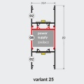 Profil aluminiowy LED VARIO30 - wariant 25 - anodowany z kloszem - przekrój