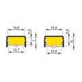 Profil aluminiowy LED UNI14 anodowany z kloszem - przekroje kloszy