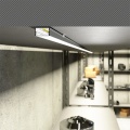 Profil aluminiowy LED UNI14 surowy z kloszem - realizacja z przekrojem