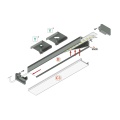 Profil aluminiowy LED UNI14 surowy z kloszem - schemat montażowy z kompatybilnymi akcesoriami