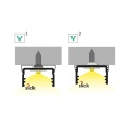 Profil aluminiowy LED UNI14 surowy z kloszem - przekroje uchwytów