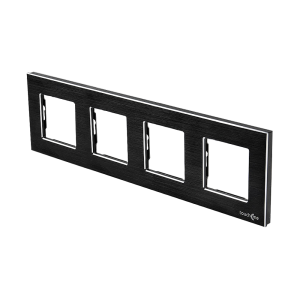 Aluminiowa ramka poczwórna czarna - TM618B - TOUCHME