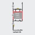 Profil aluminiowy LED VARIO30 - wariant 26 - surowy z kloszem - przekrój