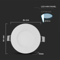Oprawa sufitowa downlight LED 3W - VT-307RD-N