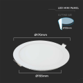 Oprawa sufitowa downlight LED 12W - VT-1207RD-N