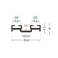 Uzupełniający profil aluminiowy LED COMBO30-03 - anodowany - wymiary