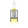 Uzupełniający profil aluminiowy LED COMBO30-03 - biały malowany - przekrój montażu na zawiesiu
