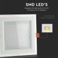 Oprawa sufitowa downlight LED 18W szklana - VT-1881G SQ