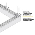 Uzupełniający profil aluminiowy COMBO30-02 i profil aluminiowy LED COMBO30-01 - anodowany - możliwość zawieszenia na łączeniu