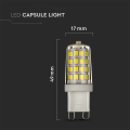Żarówka LED G9 3W biała zimna 6500K 330lm - VT-204-N