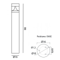 Lampa ogrodowa stojąca LED 23W 4000K 98cm - BAREL BRL-980