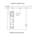 Bezprzewodowy włącznik oświetlenia Wi-Fi na szynę DIN - 230VAC/16A - SwitchBoxDIN - Schemat podłączenia
