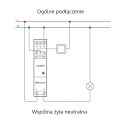Bezprzewodowy włącznik oświetlenia Wi-Fi na szynę DIN - 230VAC/16A - SwitchBoxDIN - Schemat podłączenia