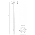 Lampa parkowa LED z słupem 44W 4000K - STER STR-2500
