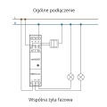 Bezprzewodowy podwójny włącznik oświetlenia Wi-Fi na szynę DIN - 230VAC/10A - SwitchBoxDDIN - Schemat instalacji