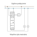 Bezprzewodowy podwójny włącznik oświetlenia Wi-Fi na szynę DIN - 230VAC/10A - SwitchBoxDDIN - Schemat instalacji