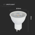 Żarówka LED GU10 6W biała neutralna 4000K 445lm 110° - ściemnialna - VT-247D