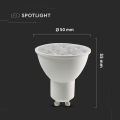 Żarówka LED GU10 6W biała ciepła 3000K 445lm 10° - VT-249