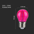 Żarówka LED dekoracyjna E27 G45 Filament 2W różowa - VT-2132-P