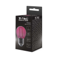Żarówka LED dekoracyjna E27 G45 Filament 2W różowa - VT-2132-P