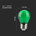 Żarówka LED dekoracyjna E27 G45 Filament 2W zielona - VT-2132-G
