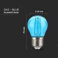 Żarówka LED dekoracyjna E27 G45 Filament 2W niebieska - VT-2132-B