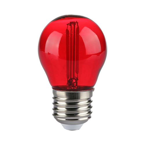 Żarówka LED dekoracyjna E27 G45 Filament 2W czerwona - VT-2132-R