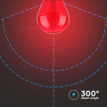 Żarówka LED dekoracyjna E27 G45 Filament 2W czerwona - VT-2132-R