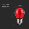 Żarówka LED dekoracyjna E27 G45 Filament 2W czerwona - VT-2132-R