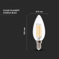 Żarówka LED dekoracyjna E14 C30 6W 4000K Filament - VT-2127
