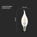 Żarówka LED dekoracyjna E14 C30 4W 3000K Filament - VT-1997