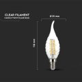 Żarówka LED dekoracyjna E14 C30 4W 4000K Filament - VT-1995
