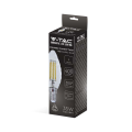 Żarówka LED dekoracyjna E14 C30 4W 3000K Filament - ściemnialna - VT-1985D