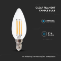 Żarówka LED dekoracyjna E14 C30 4W 3000K Filament - ściemnialna - VT-2304D