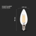Żarówka LED dekoracyjna E14 C30 4W 6500K Filament - VT-1986