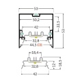 Profil aluminiowy LED PHIL.v2 anodowany z kloszem - wymiary