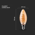 Żarówka LED dekoracyjna E14 C30 4W 2200K Filament - VT-1948