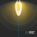 Żarówka LED dekoracyjna E14 C30 4W 2200K Filament - VT-1955