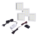 Punktowa oprawa meblowa LED SQUARE3 - Biała - 12V 2,5W + zasilacz - zestaw