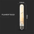 Żarówka LED dekoracyjna E27 T30 6W 2200K Filament - VT-2006
