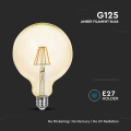 Żarówka LED dekoracyjna E27 G125 12W 2200K Filament - VT-2153