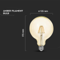 Żarówka LED dekoracyjna E27 G125 12W 2200K Filament - VT-2153